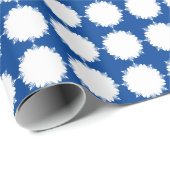 Papier Cadeau Noel bleu foncé et blanc (Coin rond)