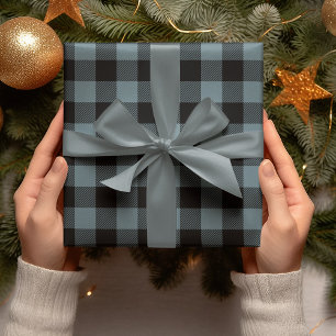 Papier Cadeau Noël bleu moderne