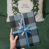Papier Cadeau Noël bleu moderne