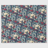 Papier Cadeau Noël Blue Koalas (Plat)