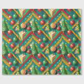 Papier Cadeau Noël bohème coloré (Plat)