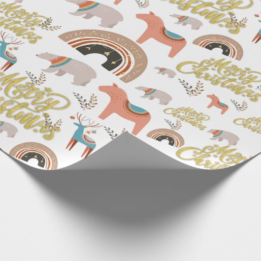 Papier Cadeau Noël Boho (Coin)