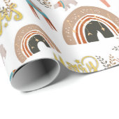 Papier Cadeau Noël Boho (Coin rond)