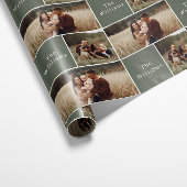 Papier Cadeau Noël boho moderne | Collage photo de la famille ve