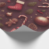 Papier Cadeau Noël bordeaux Bourgogne (Coin)