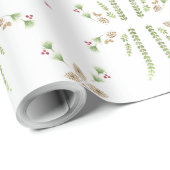Papier Cadeau Noël botanique (Coin rond)