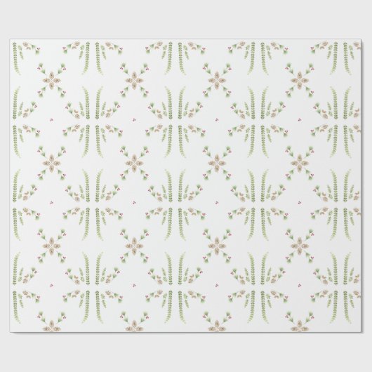 Papier Cadeau Noël botanique (Plat)
