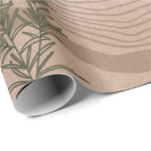 Papier Cadeau Noël botanique élégant (Coin rond)