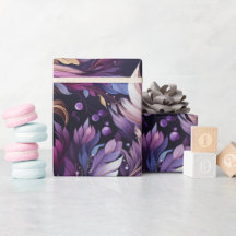 Noël botanique élégant or et violet