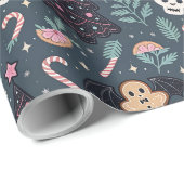 Papier Cadeau Noël botanique pastel gothique (Coin rond)