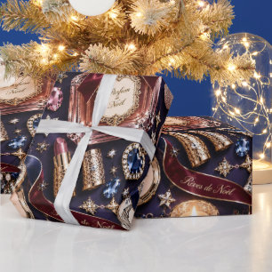 Papier Cadeau Noël Bourgeois Bourgogne Minuit Parisien