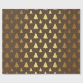 Papier Cadeau Noël Bourgogne et feuille d'or (Plat)