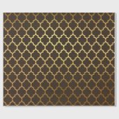 Papier Cadeau Noël Bourgogne et feuille d'or (Plat)