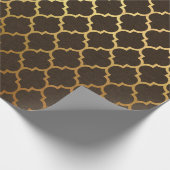 Papier Cadeau Noël Bourgogne et feuille d'or (Coin)