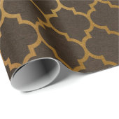 Papier Cadeau Noël Bourgogne et feuille d'or (Coin rond)