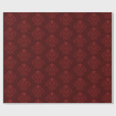 Papier Cadeau Noël Bourgogne Rouge Baroque Fleurit (Plat)