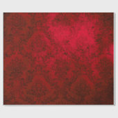 Papier Cadeau Noël Bourgogne Rouge Grunge Damask (Plat)