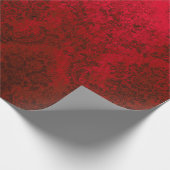 Papier Cadeau Noël Bourgogne Rouge Grunge Damask (Coin)