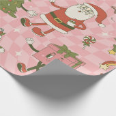 Papier Cadeau Noël branché de père Noël super dans les années 19 (Coin)