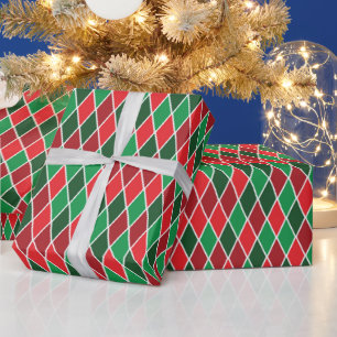 Papier Cadeau Noël brillant géométrique Harlequin