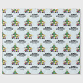 Papier Cadeau Noël Brown Charlie | Ajouter Votre Nom (Plat)