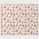 Papier Cadeau Noël Brown et blanc pois (Plat)