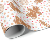 Papier Cadeau Noël Brown et blanc pois (Coin rond)