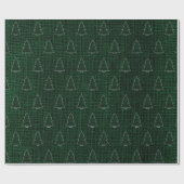 Papier Cadeau Noël - Brûlage vert foncé Texture (Plat)