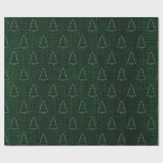 Papier Cadeau Noël - Brûlage vert foncé Texture (Plat)