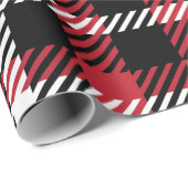 Papier Cadeau Noël Buffalo Check Tartan En vichy Plaid (Coin rond)