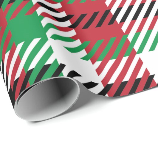 Papier Cadeau Noël Buffalo Check Tartan En vichy Plaid (Coin rond)