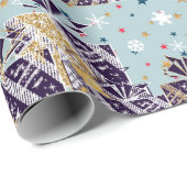 Papier Cadeau Noël cadeau rétro coloré (Coin rond)