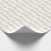 Papier Cadeau Noël Calligraphie Or Moderne (Coin)