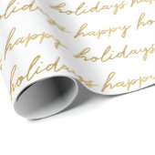 Papier Cadeau Noël Calligraphie Or Moderne (Coin rond)