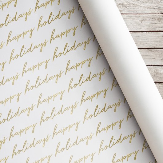 Papier Cadeau Noël Calligraphie Or Moderne