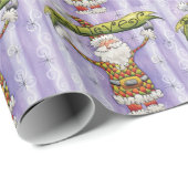 Papier Cadeau Noël Caricature mignonne, je crois en Père Noël (Coin rond)