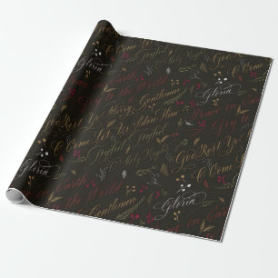 Papier Cadeau Noël Carol Botanical