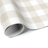 Papier Cadeau Noël carreau de buffle beige (Coin rond)