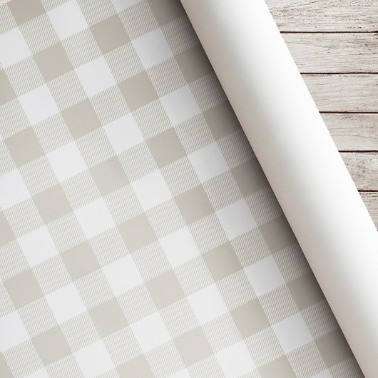 Papier Cadeau Noël carreau de buffle beige