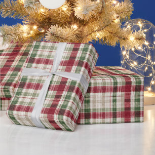 Papier Cadeau Noël Carreaux Écossais