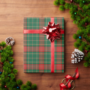 Papier Cadeau Noël carreaux rouge et vert