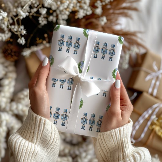 Papier Cadeau Noël Casse-Noisette Bleu