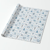 Papier cadeau Noël Casse-Noisette Toile Bleue (Déroulé)