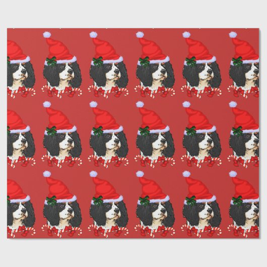 Papier Cadeau Noël Cavalier King Charles Spaniel (Plat)
