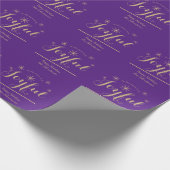 Papier Cadeau Noël C'Est La Saison Chic Script Rustique Violet (Coin)