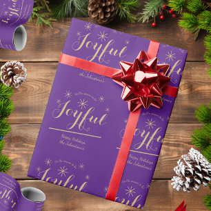 Papier Cadeau Noël C'Est La Saison Chic Script Rustique Violet