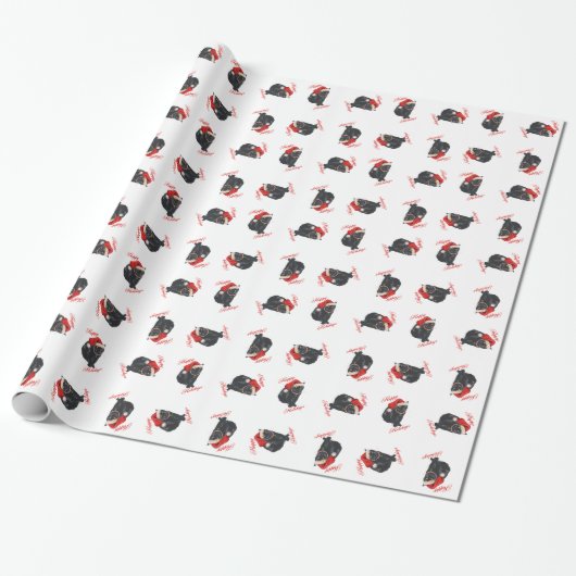 Papier Cadeau Noël Chat Noir Fêtes (Déroulé)