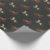 Papier Cadeau Noël chaulkboard rocking cheval emballage papier (Coin)