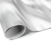 Papier Cadeau Noël Chic Glam Argent (Coin rond)