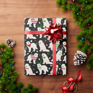 Papier Cadeau Noël Chiens des Pyrénées Chiens enveloppant du pap